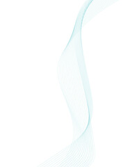 Wall Mural - abstract blue wavy line on a white background