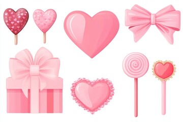 Poster - A collection of pink-themed sweets and gifts, perfect for celebrations.