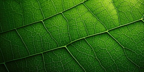 Close-up of a green leaf's veins