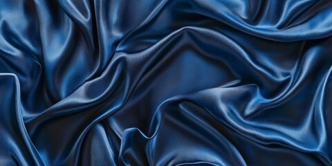 Navy blue, silky fabric with graceful curves, a stylish base for your artwork.