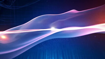 Wall Mural - animation futuristic abstract background flowing speed digital waves wave light vertical ray glowing