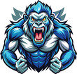 © Mamun - Ferocious Blue Gorilla Mascot Illustration Design