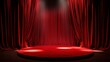 © George Louris  🜲 - Stage podium background red light spotlight curtain theater show platform