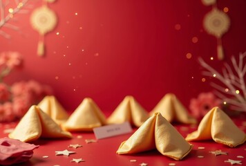 chinese new year concept with fortune cookies