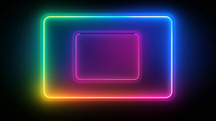 Neon Lights Frame   Colorful Glowing Border Design