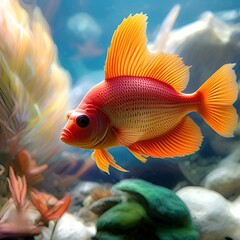 fish swimming in aquarium