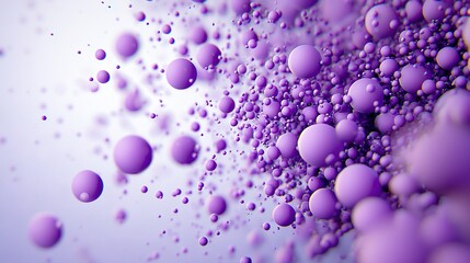 Poster - a lot of purple bubbles floating in a blue-white background, allowing room for text or images