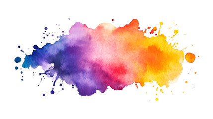 Aufkleber - Colorful watercolor stain isolated on a white background AI