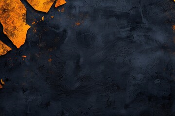 Grainy Glowing Poster Background in Dark Yellow, Orange and Blue Colors with Noise Texture for Design, Wallpaper, and Banner with Copy Space