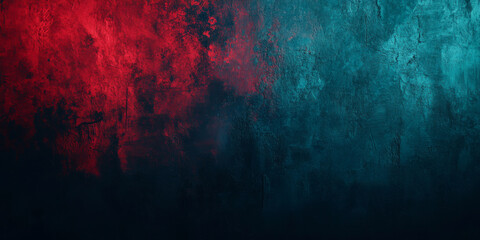 Abstract grainy gradient background, red teal color shape, black backdrop, noisy texture, dark banner poster header design featuring a bold red blending into cool teal