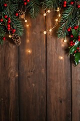 christmas decoration on wood background