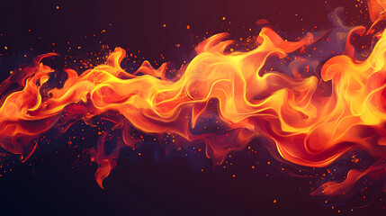 Leinwandbilder - Bright and dynamic fire flames cut out