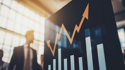 Business person evaluates metrics for charts and graphs with statistics to innovative analyze business potential and forecast future development of companies growth., setting goals for expansion.