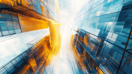 Poster - Architecture and construction glass material background