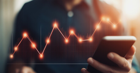 Business person evaluates metrics for charts and graphs with statistics to innovative analyze business potential and forecast future development of companies growth., setting goals for expansion.