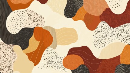 Leinwandbilder - This artwork features a collection of warm tones and vintage-inspired patterns, evoking a nostalgic feel from the 70s and 80s. Generative AI