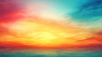 Wall Mural - Vibrant sunset sky with colorful clouds. Perfect for designs with a calming and serene theme.