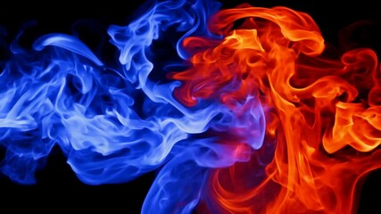 Wall Mural - video clear virtual blue animation background fire looping seamless red 4K black colours abstract illustration white design bright colourful pattern texture old vintage art orange wall wallpaper stai