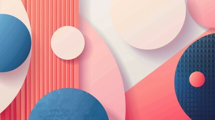 Poster - Abstract pattern with pink and blue shapes. AI.