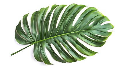 Tropical green palm leaf cut out