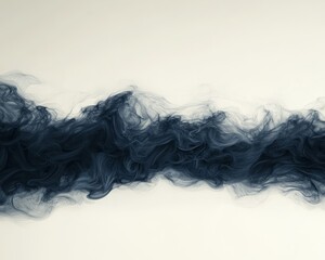 Wall Mural - Abstract dark smoke-like waves on a light background.