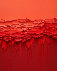 Wall Mural - Abstract red paint texture with layered and dripping effects.