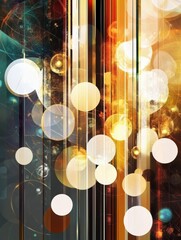 Fototapete - Colorful circles and rays of light blend together, creating an energetic abstract background full of vibrant hues and shapes. Generative AI