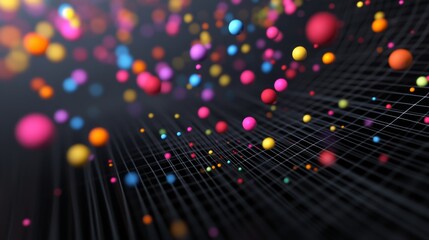 Poster - Colorful Abstract Background with Floating Spheres