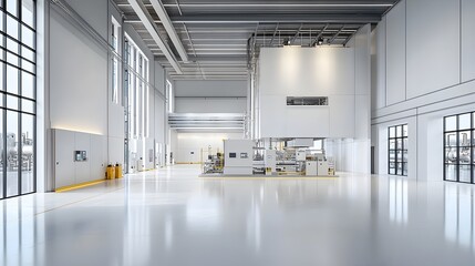 Poster - Sleek and modern fuel processing facility featuring a minimalist design cutting edge machinery