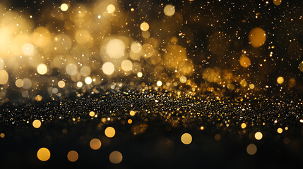 falling gold lights gala texture gold abstract sparkle dust particles light dark pattern Gold overlay bokeh glitter background dark glistering particle background