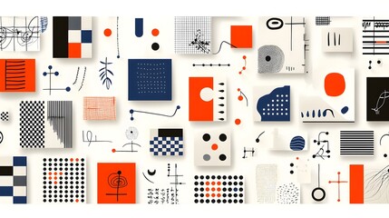 Leinwandbilder - Striking and modern checkered pattern design combined with geometric minimalism rendered in a captivating and visually appealing retro aesthetic style