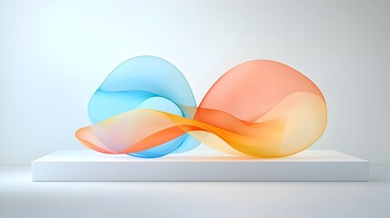 Fototapete - Soft flowing abstract background with gentle gradients and seamless curves creating a mesmerizing minimalist visual experience perfect for modern design digital art and creative projects