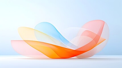 Aufkleber - Elegant curved lines interwoven with subtle gradient transitions creating a serene abstract backdrop embodying fluid motion in a minimalist style  The smooth
