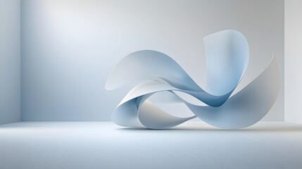 Fototapete - Captivating abstract composition featuring a minimalist design of soft gradient transitions and subtly curved lines interlaced in a harmonious