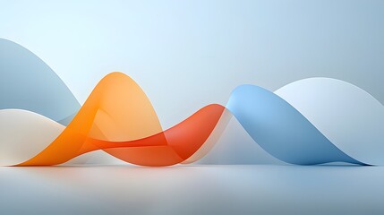 Aufkleber - Smooth flowing curves and soft gradients merge to create a minimalist abstract design that reflects a sense of fluidity and modern simplicity
