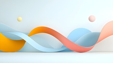 Aufkleber - Flowing abstract background with soft gradient color shades and curved geometric lines creating a minimalist modern and elegant design that evokes a sense of movement and visual harmony