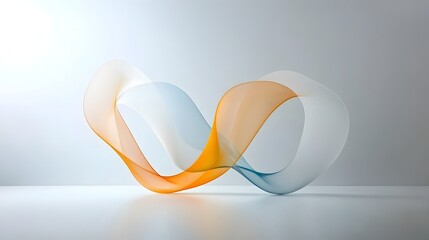 Aufkleber - Smooth gradient shades and curved lines flow together in a minimalist abstract composition evoking a sense of motion and clean modern design
