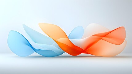 Fototapete - Harmonious gradient tones and flowing curves intertwine in an abstract minimalist background representing movement and clean modern design