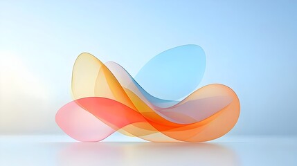 Fototapete - Minimalist abstract design with fluid curves and gradient layers evoking smooth motion and modern simplicity  Elegant stylish and sleek digital with a contemporary dynamic feel