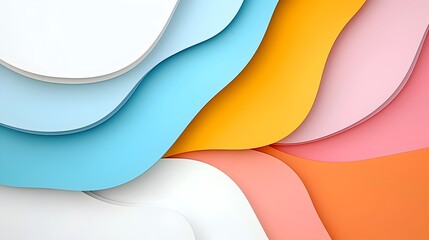 Fototapete - Harmonious Curves and Gradients Forming a Fluid Minimalist Contemporary Digital Backdrop  The abstract composition of blended lines and colors creates a captivating serene