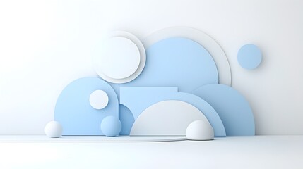 Fototapete - Flowing arcs and subtle gradients seamlessly merge to create a minimalist abstract background invoking a sense of motion and modern simplicity