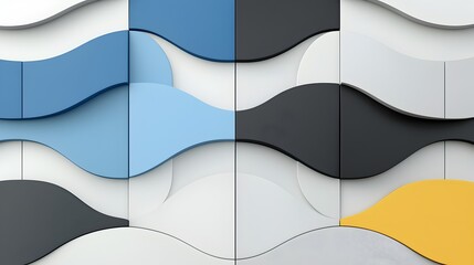 Fototapete - Elegant arcs intertwined with gradient layers in an abstract minimalist design conveying smooth motion and modern aesthetics