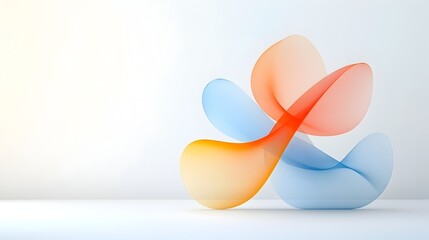 Fototapete - Elegant and serene abstract design featuring soft flowing arcs and gradient layers that create a seamless minimalist background conveying a sense of graceful motion and contemporary elegance