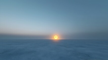 Poster - Radiant orb glowing softly in a misty cosmic landscape invoking a sense of motion and mystery in a minimalist abstract style  This captivating image evokes a feeling of wonder and contemplation