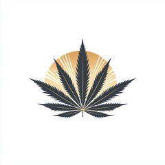 Wall Mural - Isolated Cannabis Leaf, THC CBD Logo Design Brand Templates, Health Dispensaries, Wellness Products, Business Branding Concepts