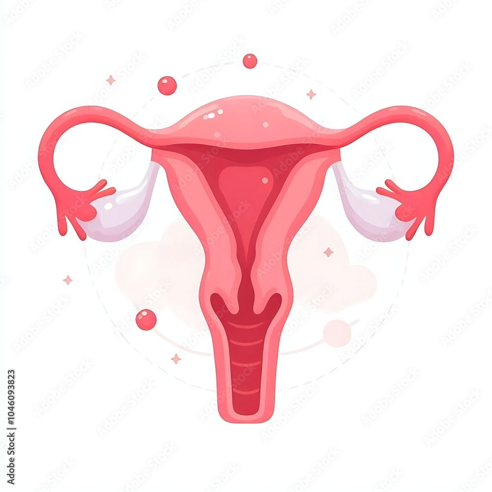 Utures Shape Stockillustrationen Flat, isolated illustration of a uterus, showcasing ...
