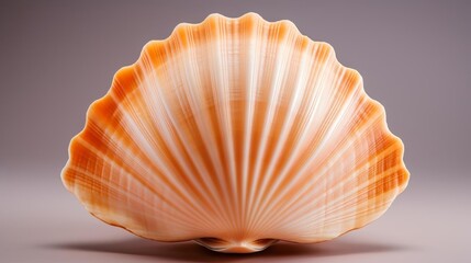 A large orange shell with a white center