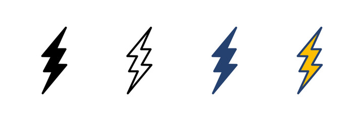 Wall Mural - lightning icon vector. electric icon vector. power icon. energy sign
