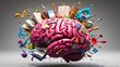 © Shahabuddin - Concept art of a human brain exploding with knowledge and creativity