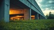 © Coffee Cafe Lover - Urban Parking Garage Mockup with Greenery